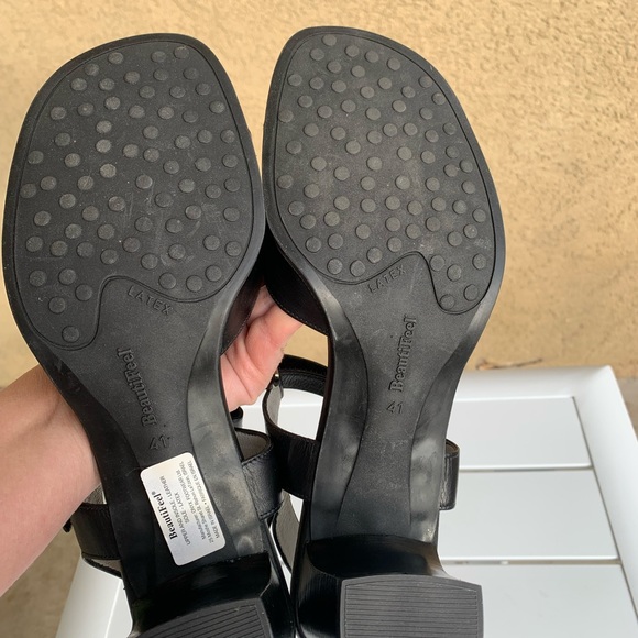 BeautiFeel black leather sandals square toe size 11 (European 41) - Picture 9 of 13